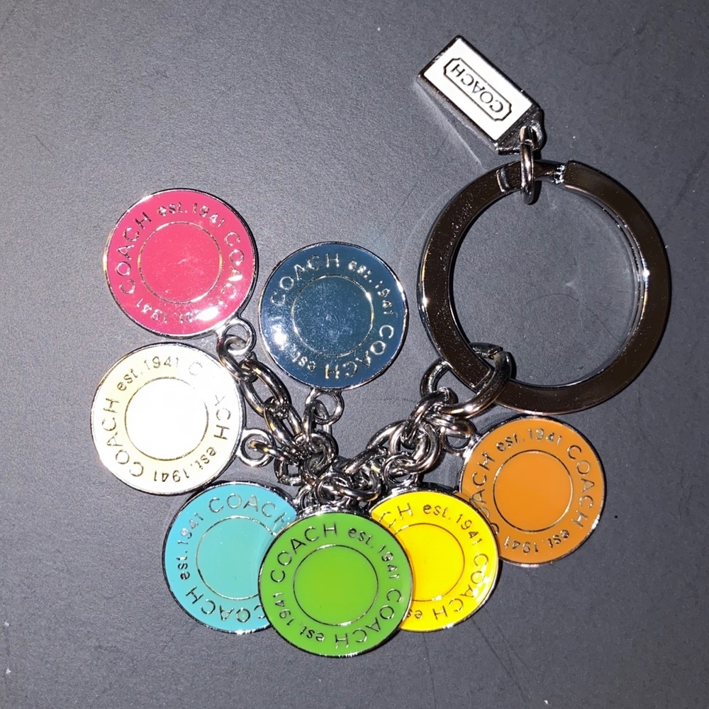 RARE Coach Keychain with Enameled Coins. NWOT.